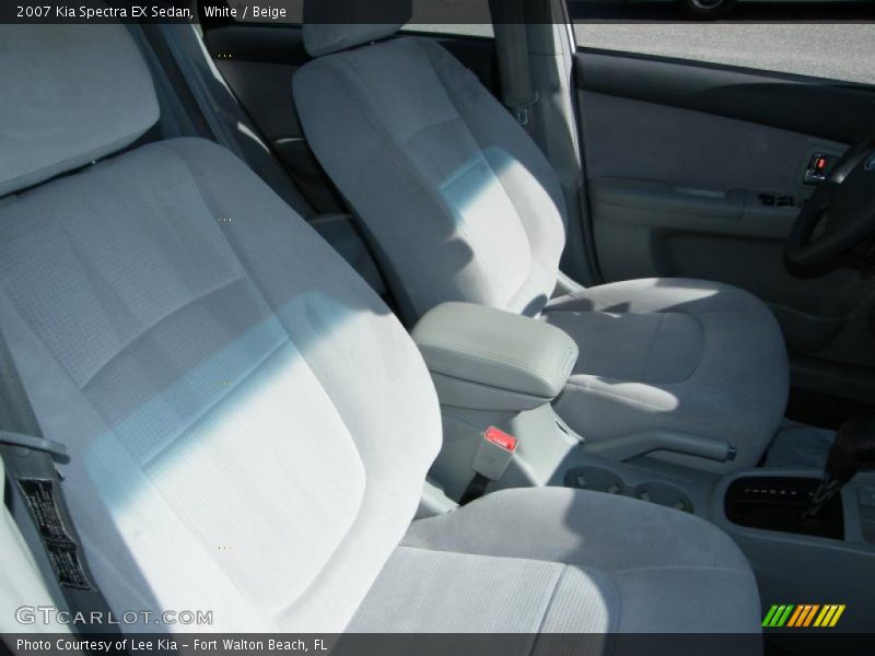 White / Beige 2007 Kia Spectra EX Sedan