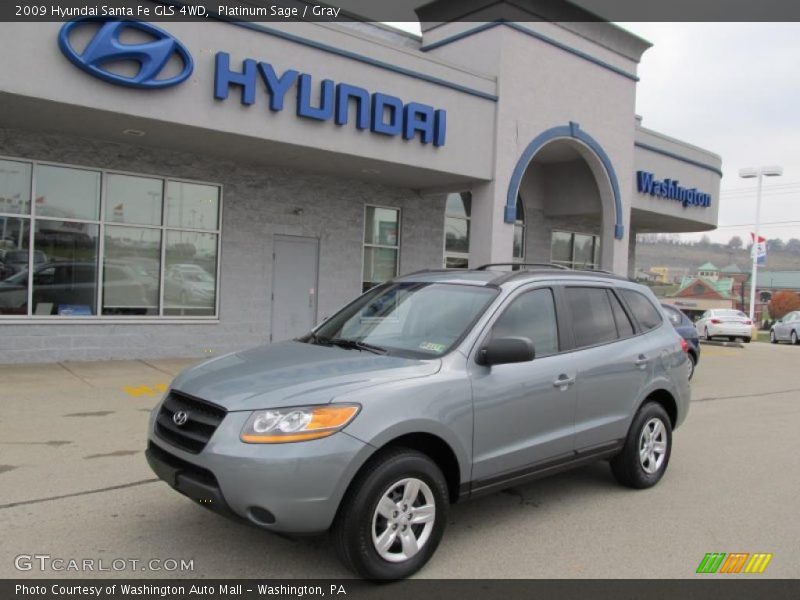 Platinum Sage / Gray 2009 Hyundai Santa Fe GLS 4WD