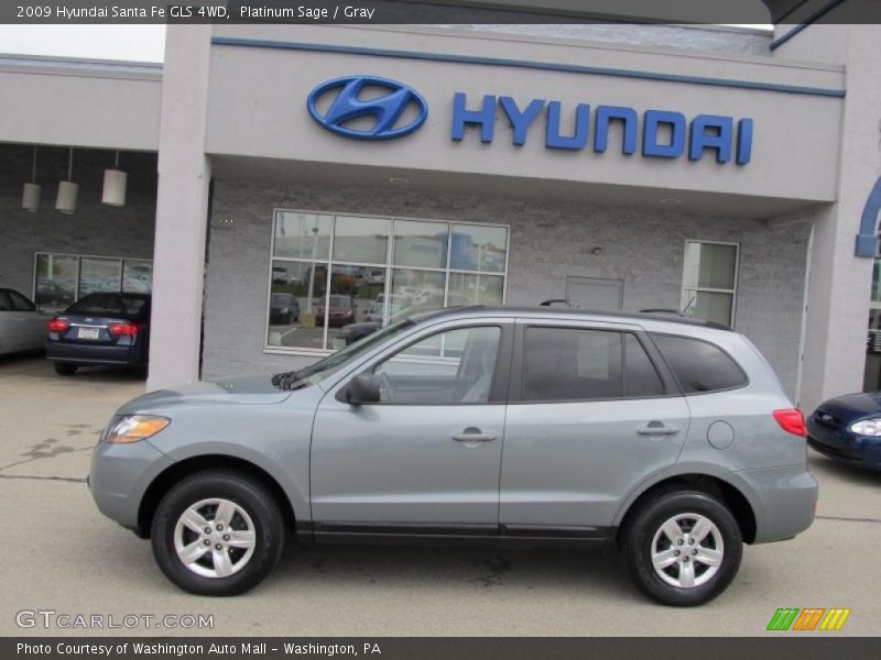 Platinum Sage / Gray 2009 Hyundai Santa Fe GLS 4WD