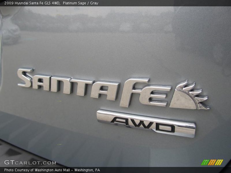 Platinum Sage / Gray 2009 Hyundai Santa Fe GLS 4WD
