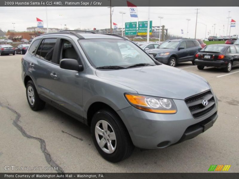 Platinum Sage / Gray 2009 Hyundai Santa Fe GLS 4WD