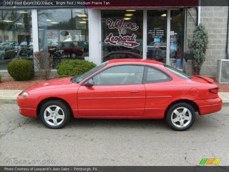 Bright Red / Medium Prairie Tan 2003 Ford Escort ZX2 Coupe