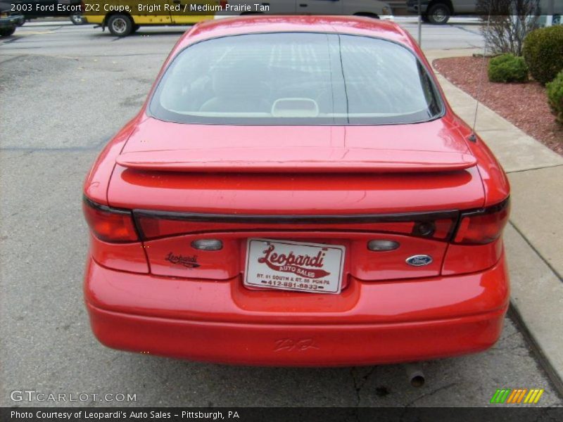 Bright Red / Medium Prairie Tan 2003 Ford Escort ZX2 Coupe