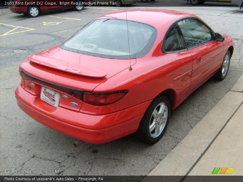 Bright Red / Medium Prairie Tan 2003 Ford Escort ZX2 Coupe