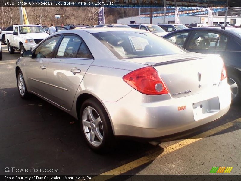 Liquid Silver Metallic / Ebony Black 2008 Pontiac G6 V6 Sedan
