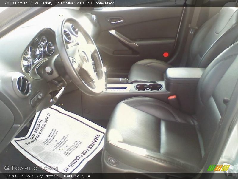 Liquid Silver Metallic / Ebony Black 2008 Pontiac G6 V6 Sedan