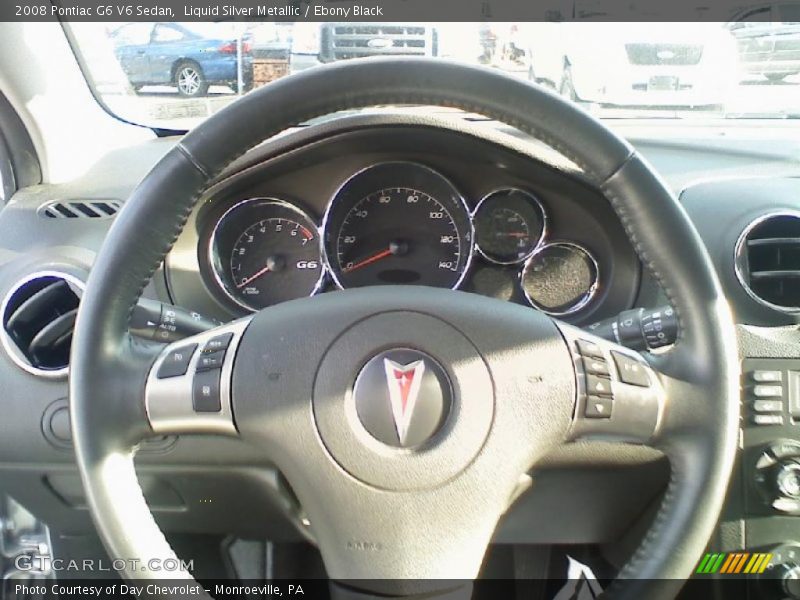 Liquid Silver Metallic / Ebony Black 2008 Pontiac G6 V6 Sedan