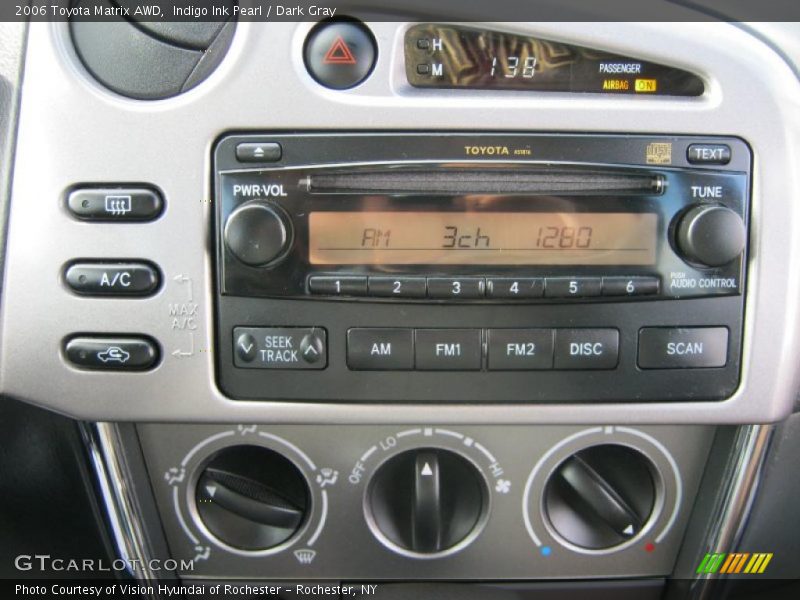 Controls of 2006 Matrix AWD