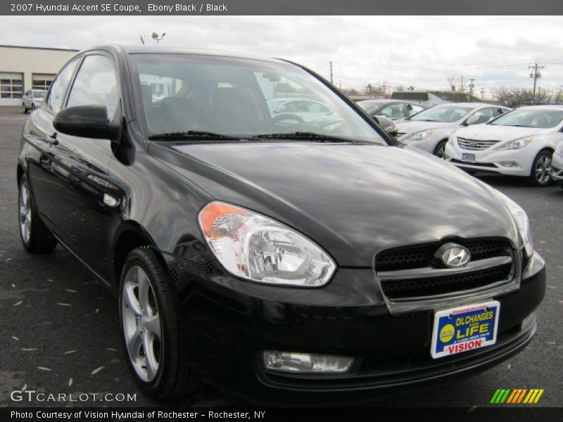 Ebony Black / Black 2007 Hyundai Accent SE Coupe