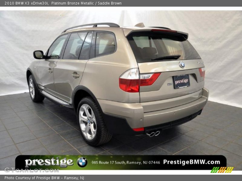 Platinum Bronze Metallic / Saddle Brown 2010 BMW X3 xDrive30i