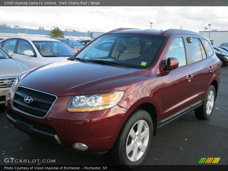 Dark Cherry Red / Beige 2008 Hyundai Santa Fe Limited