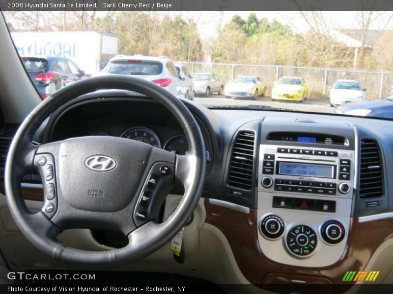 Dark Cherry Red / Beige 2008 Hyundai Santa Fe Limited