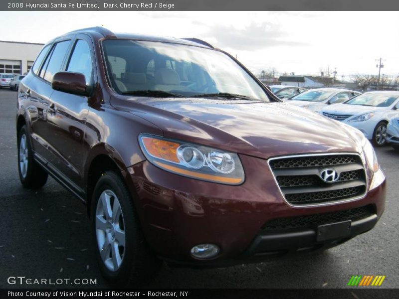 Dark Cherry Red / Beige 2008 Hyundai Santa Fe Limited