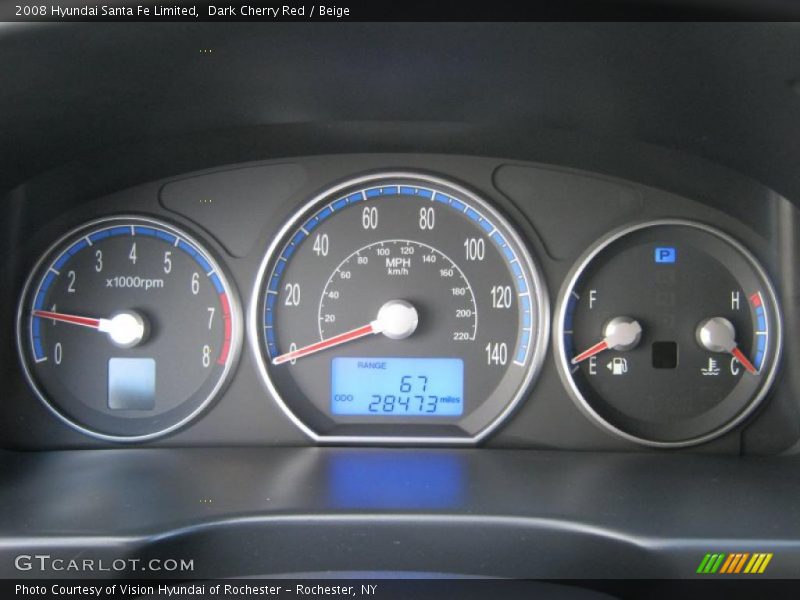 Dark Cherry Red / Beige 2008 Hyundai Santa Fe Limited
