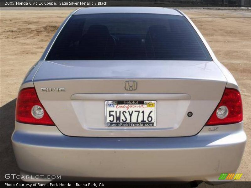 Satin Silver Metallic / Black 2005 Honda Civic LX Coupe