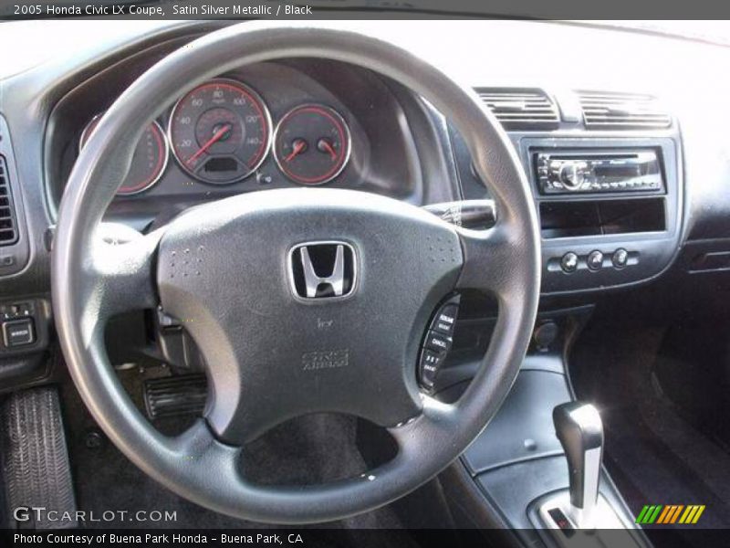 Satin Silver Metallic / Black 2005 Honda Civic LX Coupe