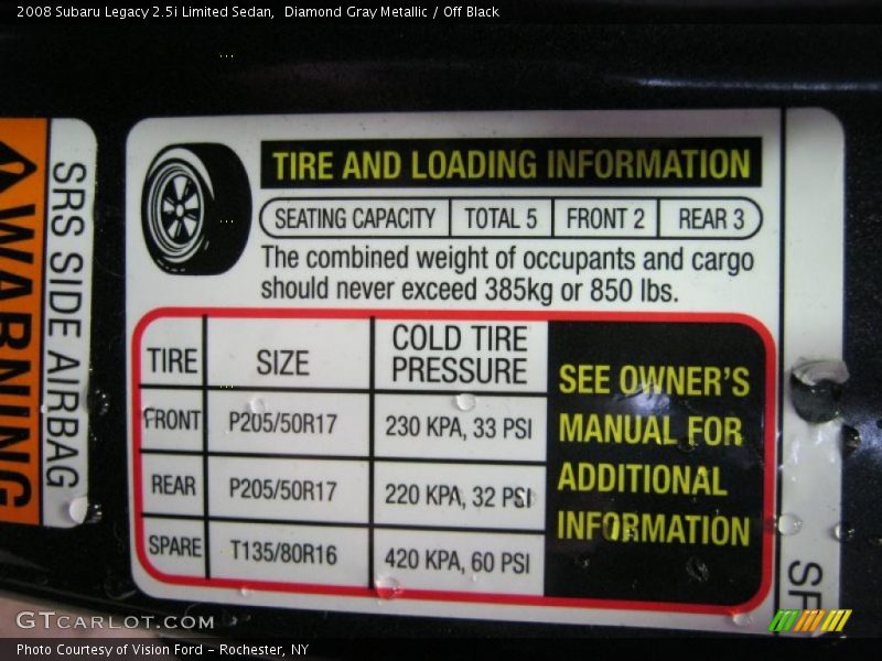 Diamond Gray Metallic / Off Black 2008 Subaru Legacy 2.5i Limited Sedan