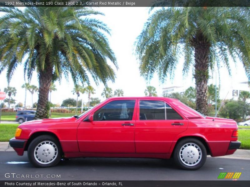 Garnet Red Metallic / Beige 1992 Mercedes-Benz 190 Class 190E 2.3