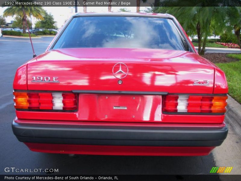 Garnet Red Metallic / Beige 1992 Mercedes-Benz 190 Class 190E 2.3