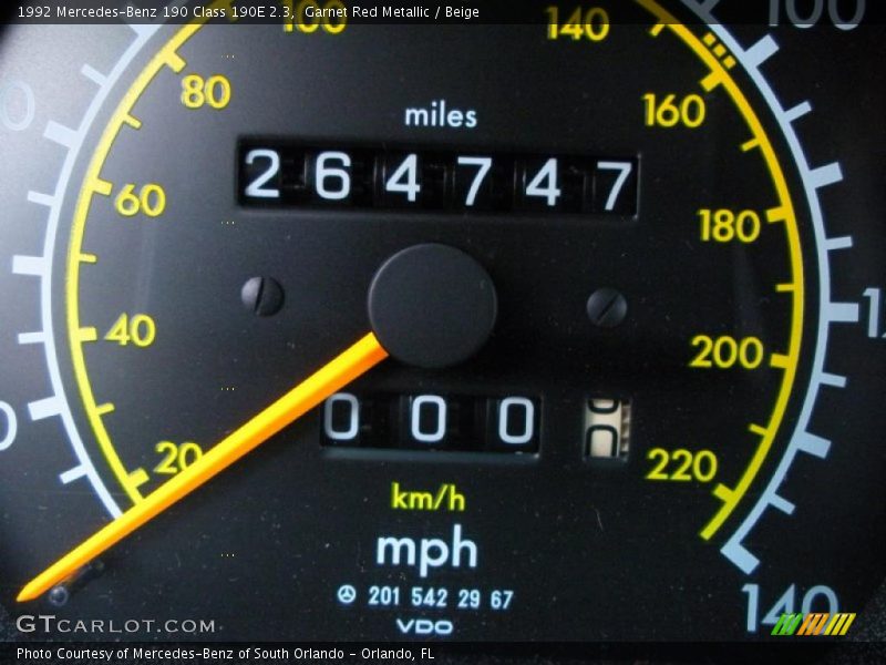 Garnet Red Metallic / Beige 1992 Mercedes-Benz 190 Class 190E 2.3