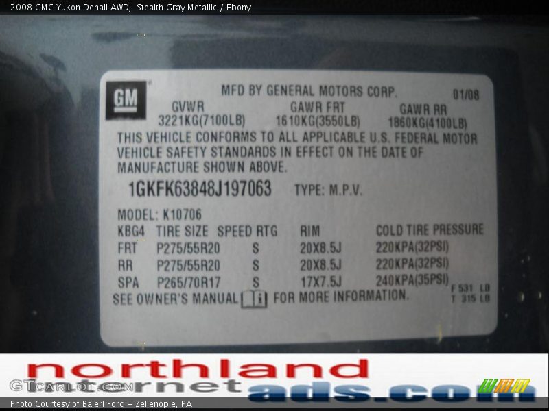 Stealth Gray Metallic / Ebony 2008 GMC Yukon Denali AWD