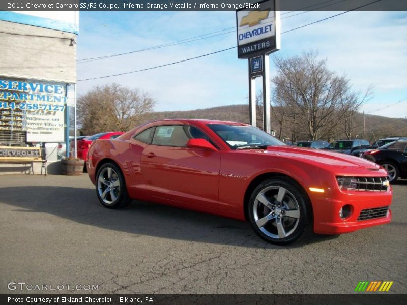 Inferno Orange Metallic / Inferno Orange/Black 2011 Chevrolet Camaro SS/RS Coupe