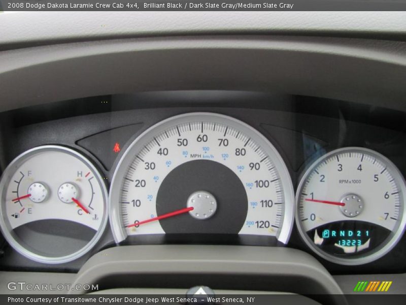 Brilliant Black / Dark Slate Gray/Medium Slate Gray 2008 Dodge Dakota Laramie Crew Cab 4x4