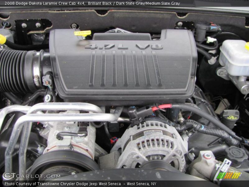 Brilliant Black / Dark Slate Gray/Medium Slate Gray 2008 Dodge Dakota Laramie Crew Cab 4x4