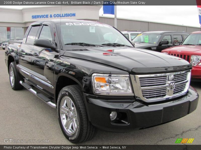 Brilliant Black / Dark Slate Gray/Medium Slate Gray 2008 Dodge Dakota Laramie Crew Cab 4x4