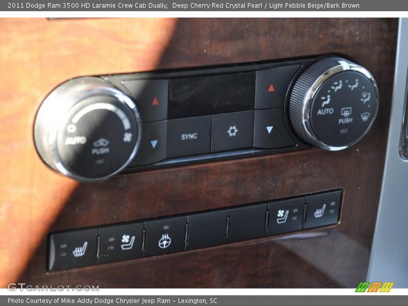 Deep Cherry Red Crystal Pearl / Light Pebble Beige/Bark Brown 2011 Dodge Ram 3500 HD Laramie Crew Cab Dually