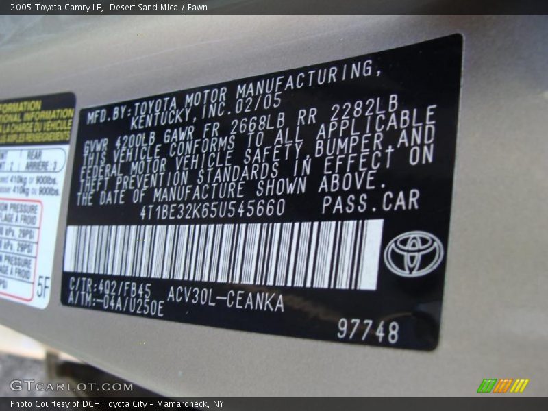 Desert Sand Mica / Fawn 2005 Toyota Camry LE