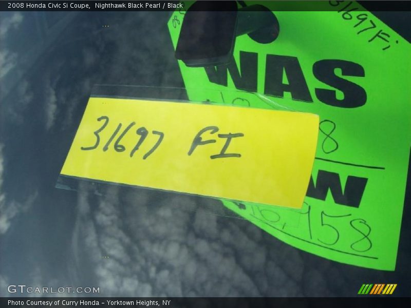 Nighthawk Black Pearl / Black 2008 Honda Civic Si Coupe