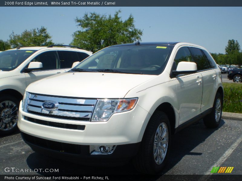 White Sand Tri-Coat Metallic / Camel 2008 Ford Edge Limited