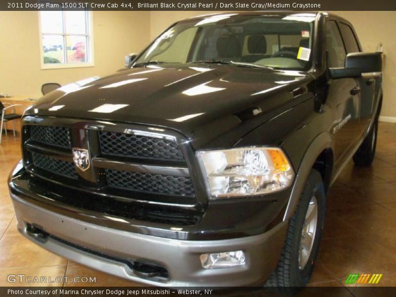 Brilliant Black Crystal Pearl / Dark Slate Gray/Medium Graystone 2011 Dodge Ram 1500 SLT Crew Cab 4x4