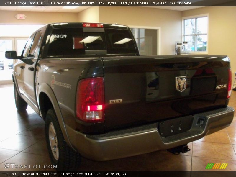 Brilliant Black Crystal Pearl / Dark Slate Gray/Medium Graystone 2011 Dodge Ram 1500 SLT Crew Cab 4x4