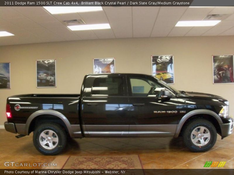 Brilliant Black Crystal Pearl / Dark Slate Gray/Medium Graystone 2011 Dodge Ram 1500 SLT Crew Cab 4x4