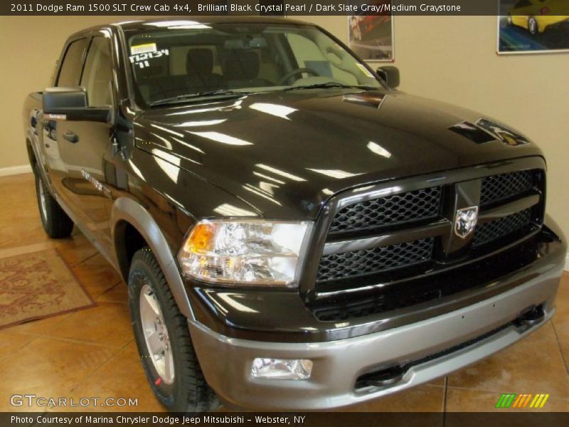 Brilliant Black Crystal Pearl / Dark Slate Gray/Medium Graystone 2011 Dodge Ram 1500 SLT Crew Cab 4x4
