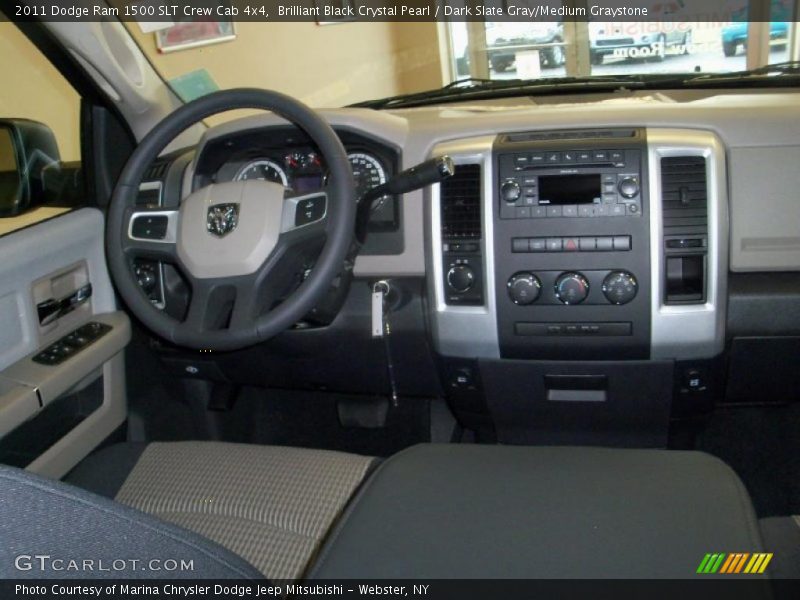 Brilliant Black Crystal Pearl / Dark Slate Gray/Medium Graystone 2011 Dodge Ram 1500 SLT Crew Cab 4x4