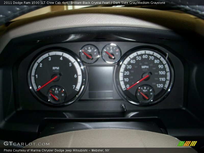 Brilliant Black Crystal Pearl / Dark Slate Gray/Medium Graystone 2011 Dodge Ram 1500 SLT Crew Cab 4x4