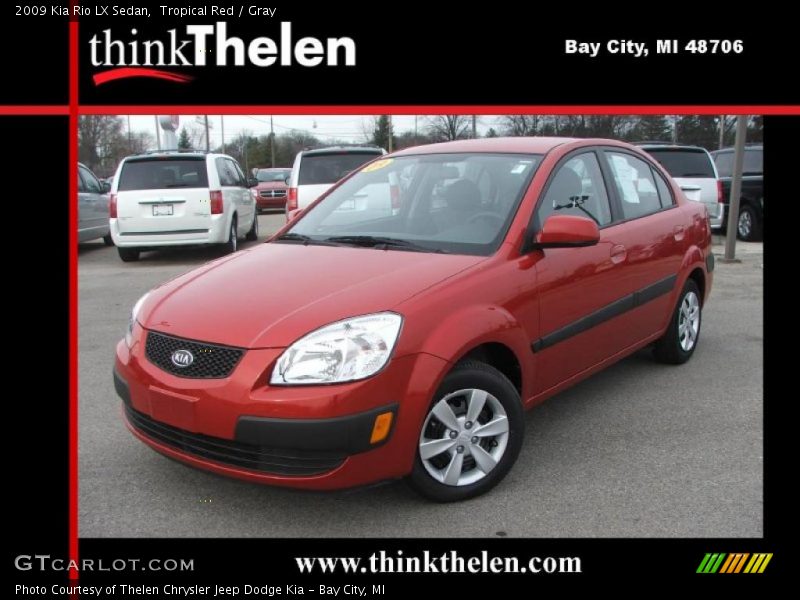 Tropical Red / Gray 2009 Kia Rio LX Sedan