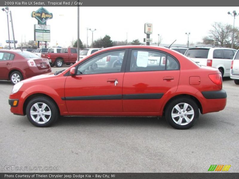 Tropical Red / Gray 2009 Kia Rio LX Sedan