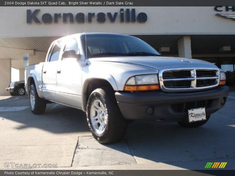 Bright Silver Metallic / Dark Slate Gray 2004 Dodge Dakota SXT Quad Cab