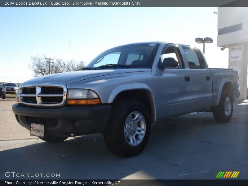 Bright Silver Metallic / Dark Slate Gray 2004 Dodge Dakota SXT Quad Cab