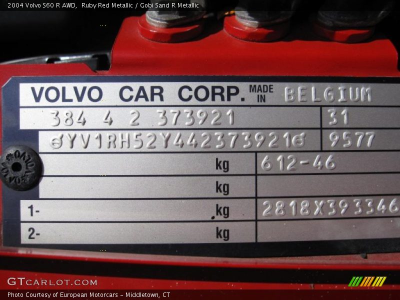 Ruby Red Metallic / Gobi Sand R Metallic 2004 Volvo S60 R AWD
