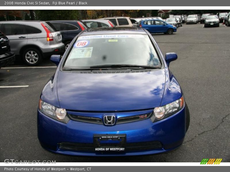 Fiji Blue Pearl / Black 2008 Honda Civic Si Sedan