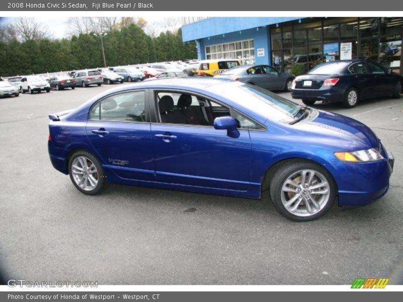 Fiji Blue Pearl / Black 2008 Honda Civic Si Sedan