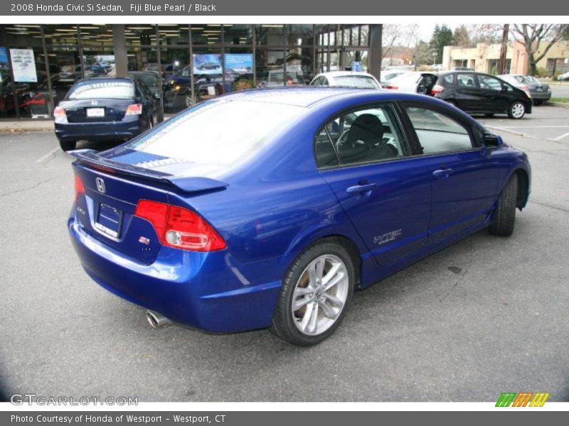 Fiji Blue Pearl / Black 2008 Honda Civic Si Sedan