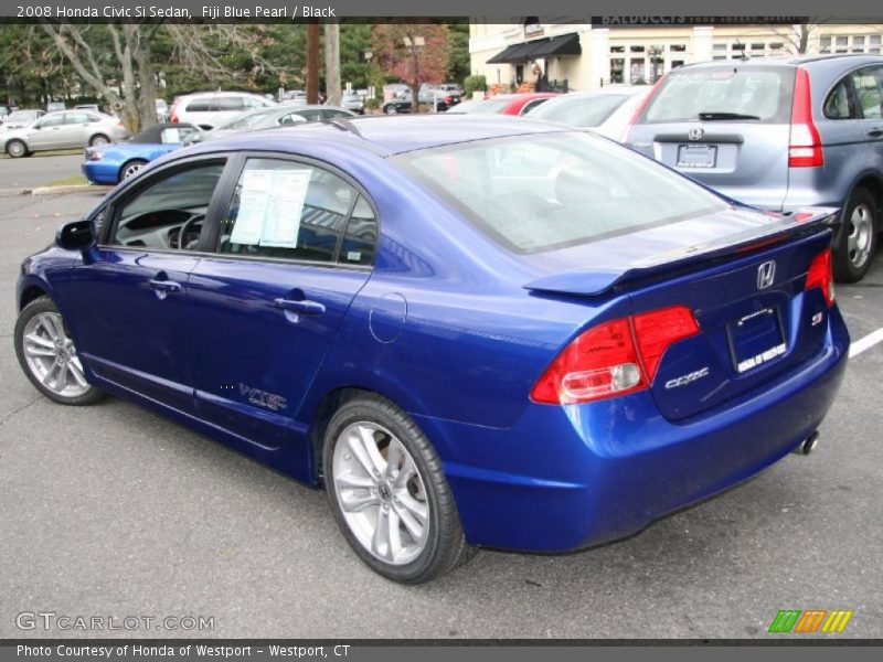 Fiji Blue Pearl / Black 2008 Honda Civic Si Sedan