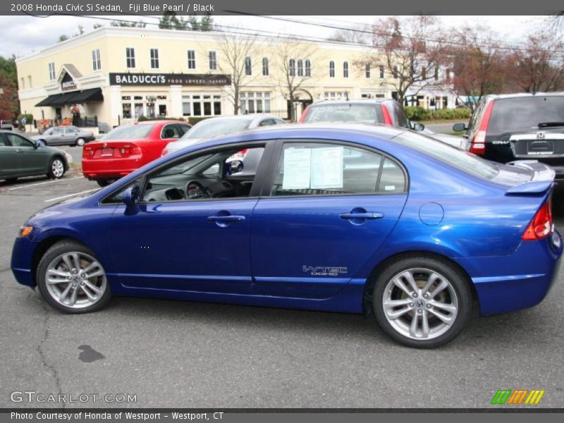 Fiji Blue Pearl / Black 2008 Honda Civic Si Sedan