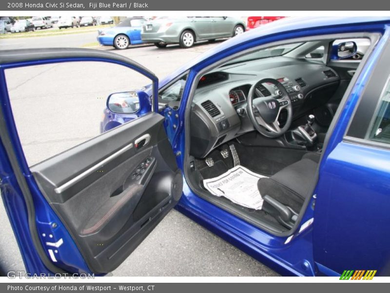 Fiji Blue Pearl / Black 2008 Honda Civic Si Sedan